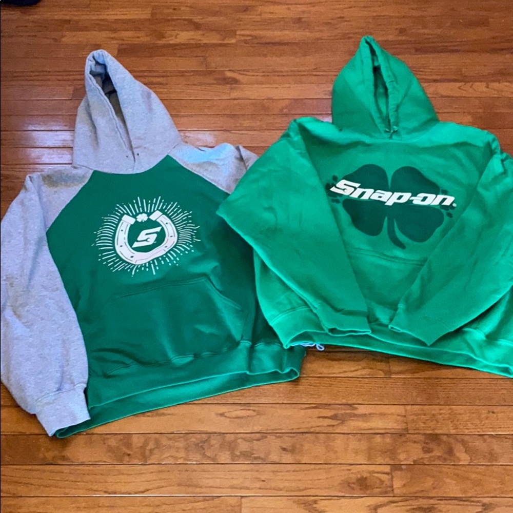Snap-on Green Logo Hoodies Duo